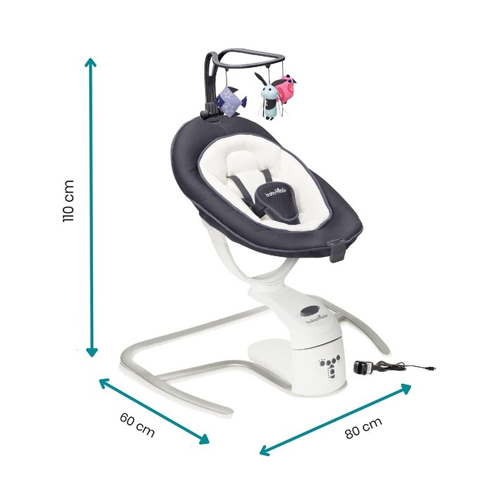 360° Babyschaukel mit 5 Geschwindigkeiten - Farbe Zink - bis zu 35% Rabatt