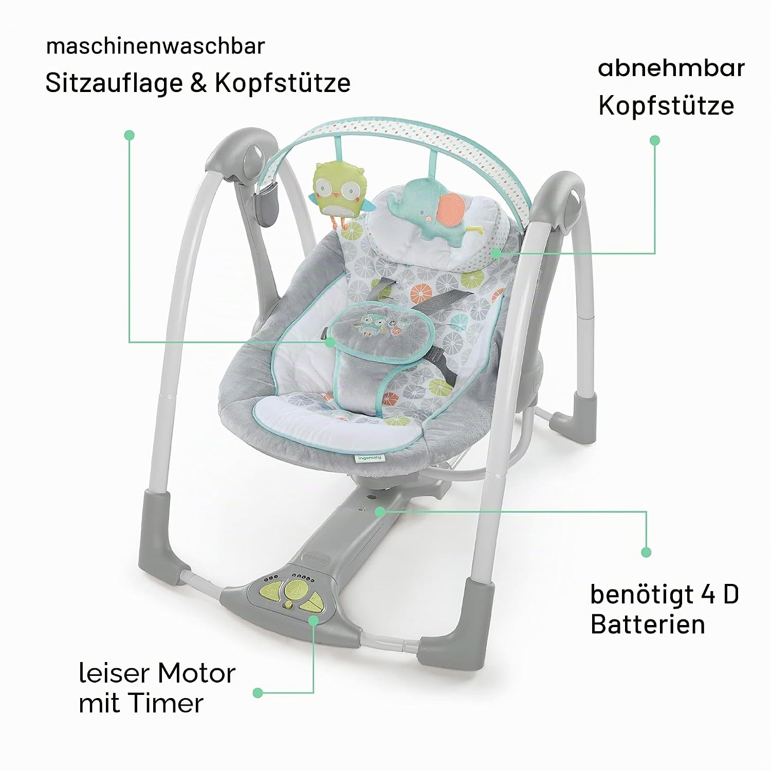Tragbare Babyschaukel - faltbar & leise - jetzt bis zu 34% günstiger