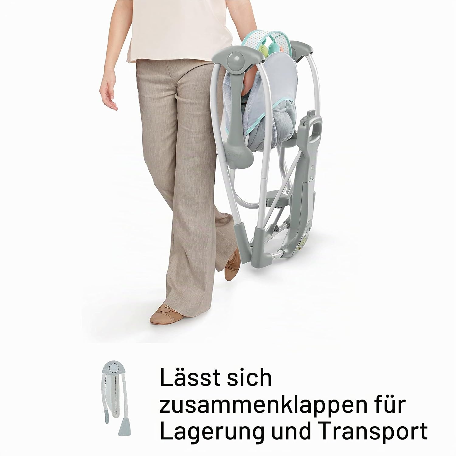Tragbare Babyschaukel - faltbar & leise - jetzt bis zu 34% günstiger