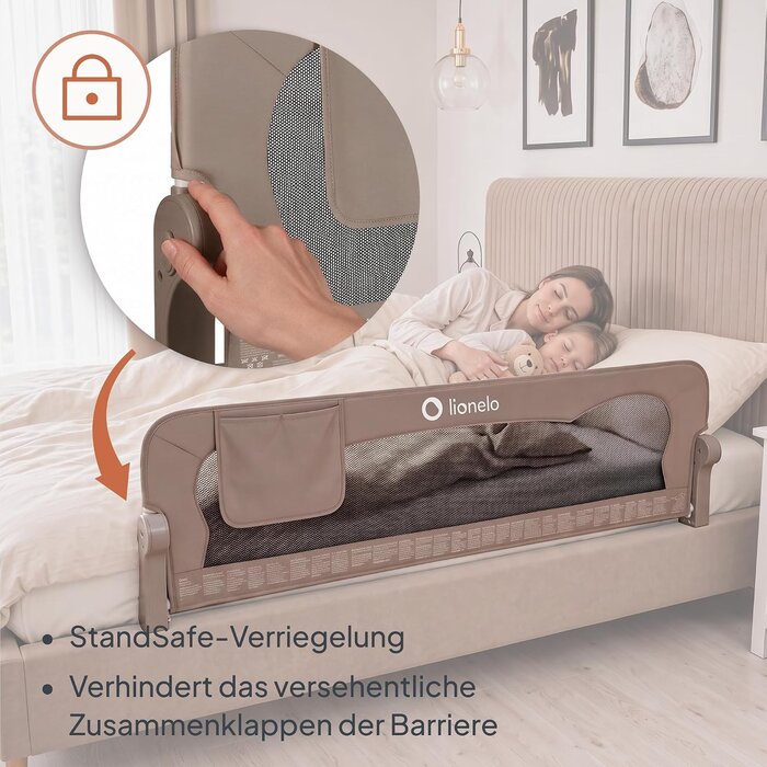 Sicheres Bettgitter 150x42 cm, klappbar - jetzt bis zu 33% günstiger