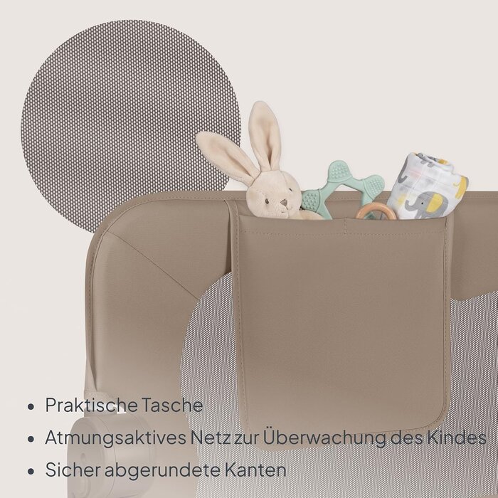 Bettgitter 150x42 cm Beige - Sicherer Fallschutz - Outlet bis zu 33% reduziert