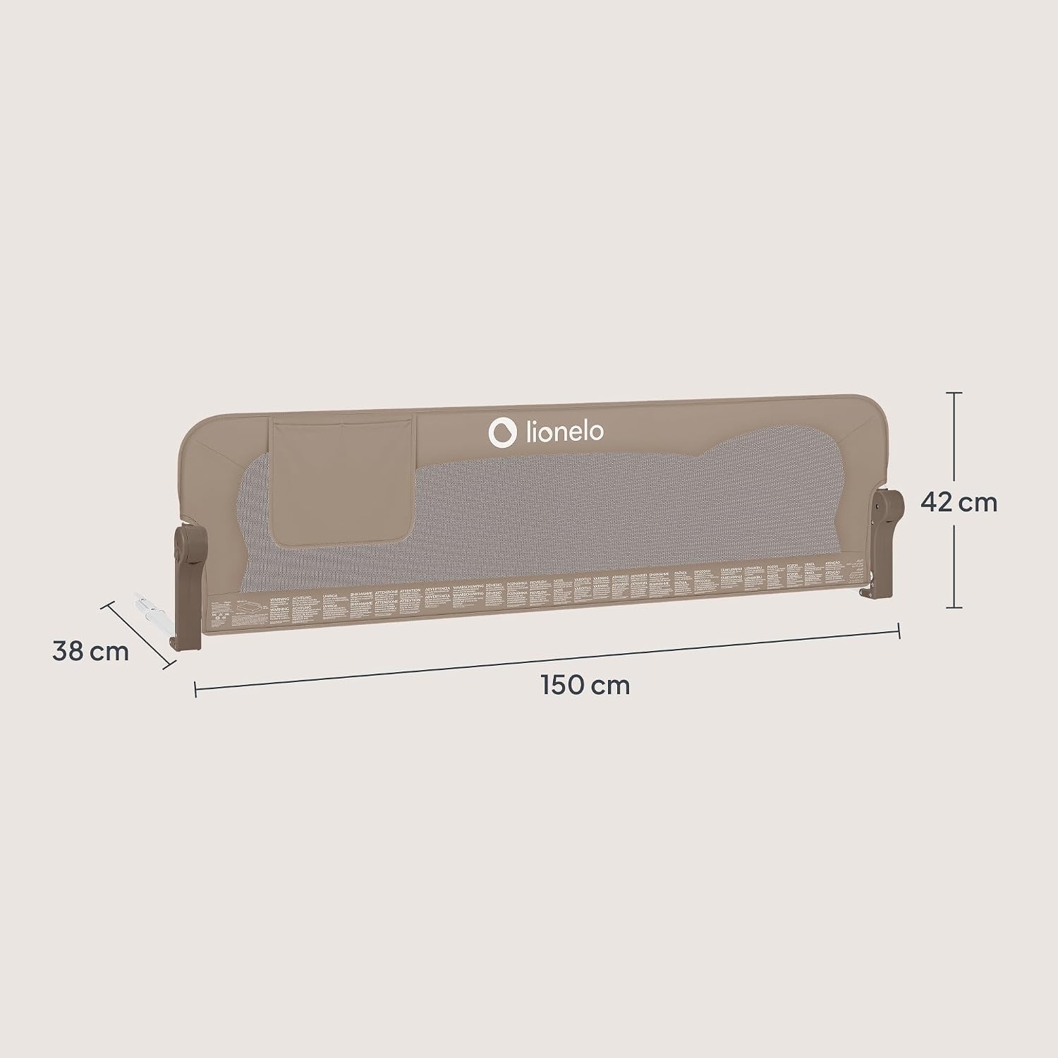 Bettgitter 150x42 cm Beige - Sicherer Fallschutz - Outlet bis zu 33% reduziert