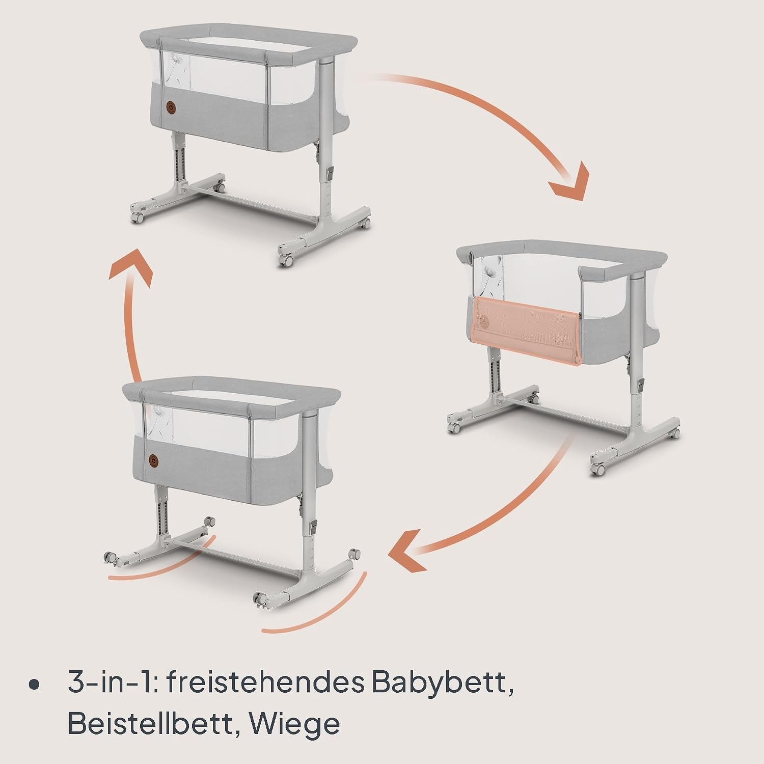 3-in-1 Babybett Aurora - Höhenverstellbar - bis zu 34% sparen