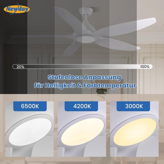 Deckenventilator LED 153 cm - dimmbar & leise - bis zu 34 % günstiger