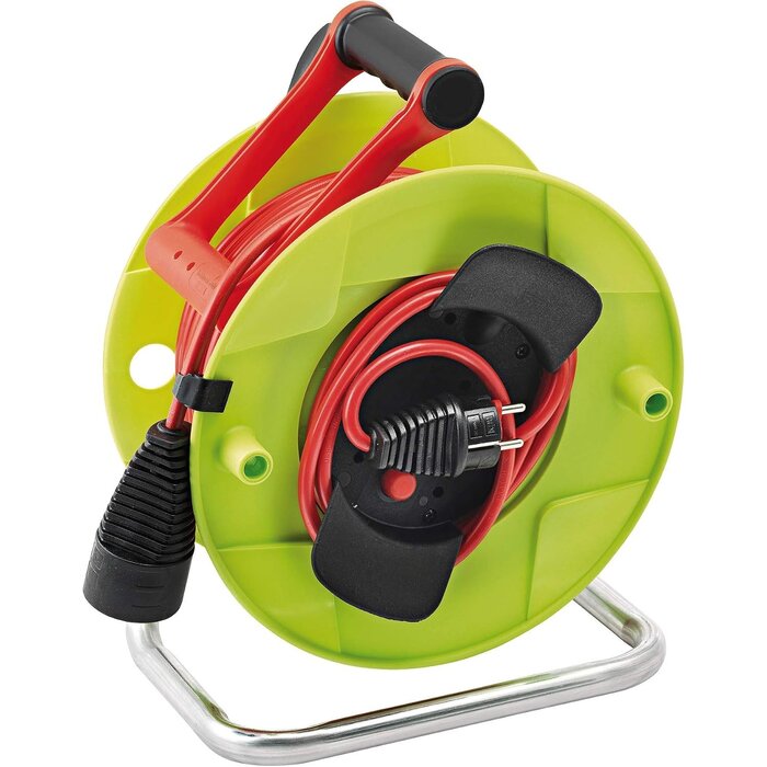 Garten-Kabeltrommel 50m H05VV-F 3G1,5 - Grün, mit Kinderschutz, bis zu 34% sparen