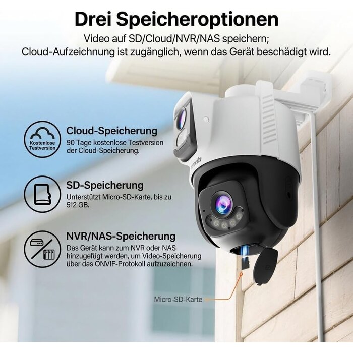 5MP WLAN Outdoor Überwachungskamera mit KI-Erkennung - bis zu 34% sparen