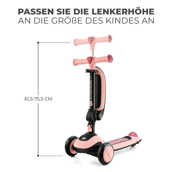 2-in-1 Kinderroller & Laufrad Rosa - klappbar - bis zu 34% Rabatt