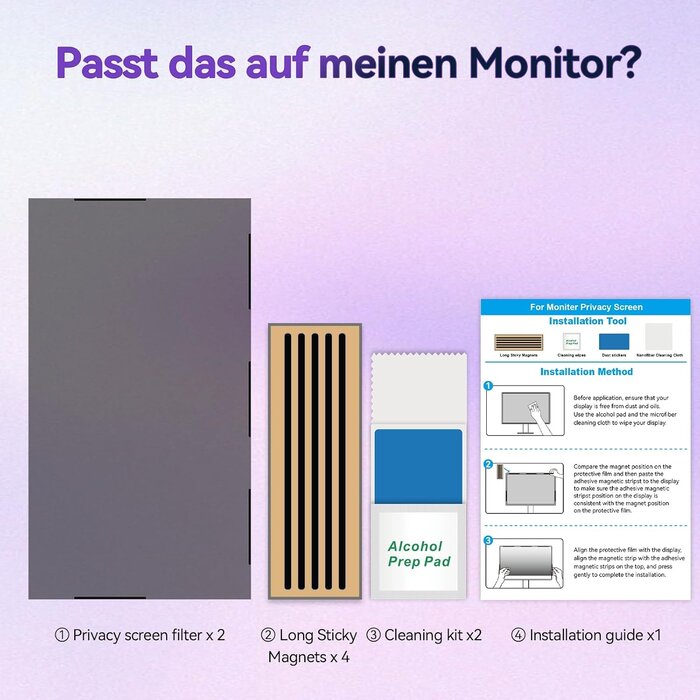 Magnetischer 27" Sichtschutzfilter 16:9 - Blaulichtfilter bis zu 34% reduziert
