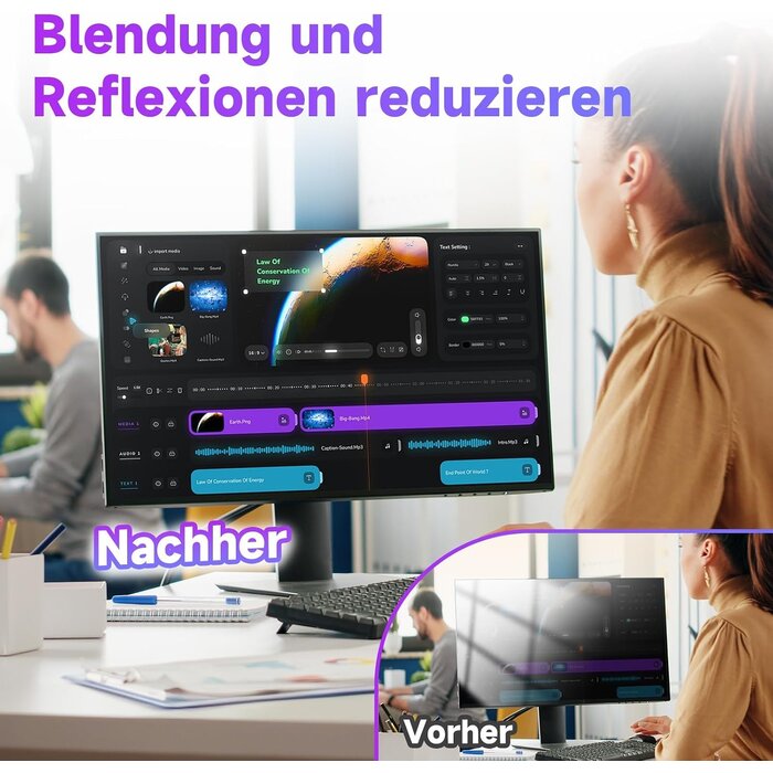 Anti-Blaulicht Schutzfolie 21,5 Zoll für Monitore - 2er Set - bis zu 32% Rabatt