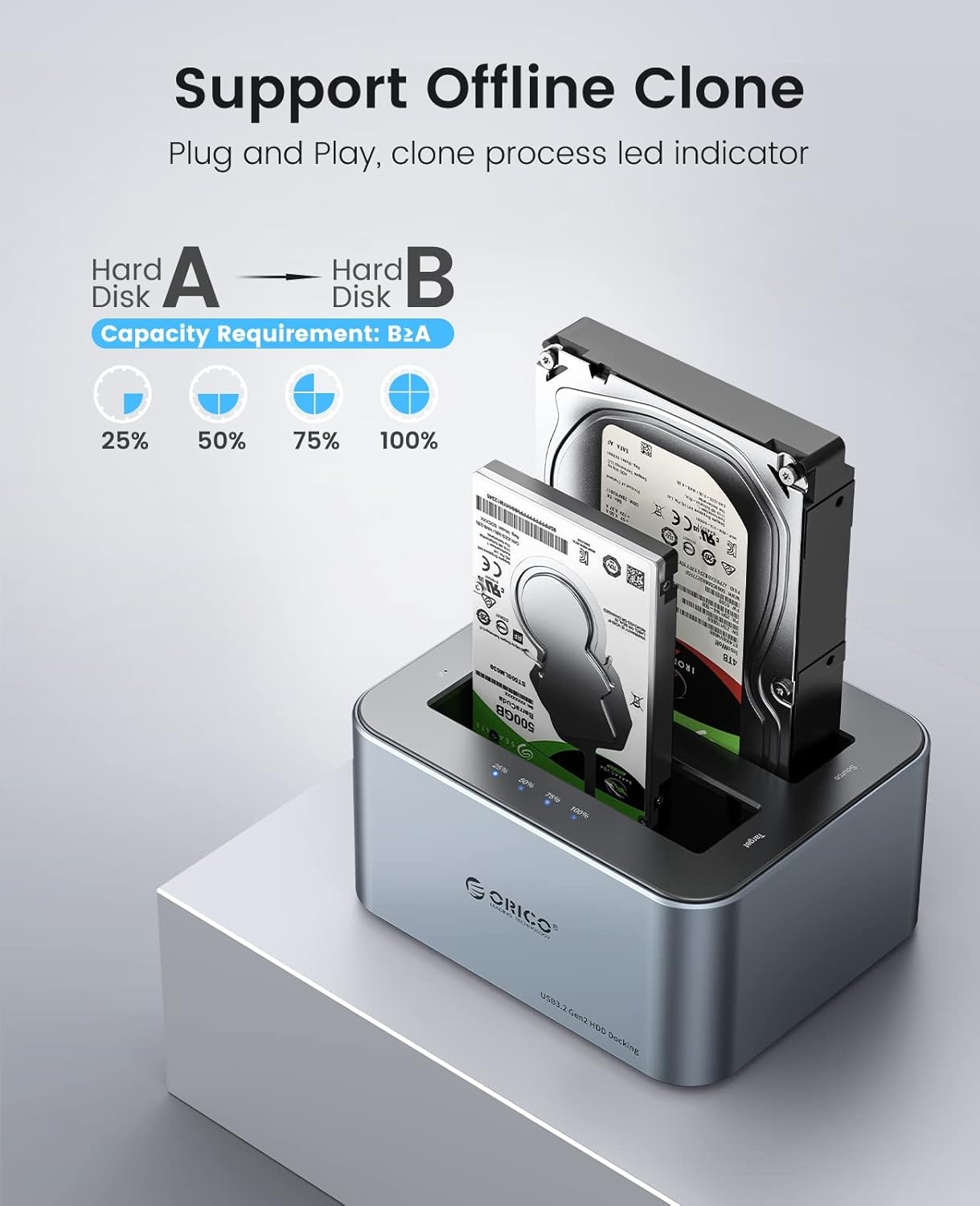Dual Festplatten-Dockingstation bis zu 36 TB - USB 3.0 - bis zu 34% reduziert
