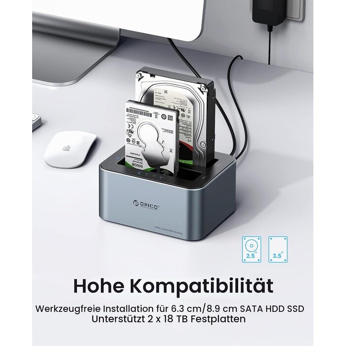 Dual Festplatten-Dockingstation bis zu 36 TB - USB 3.0 - bis zu 34% reduziert