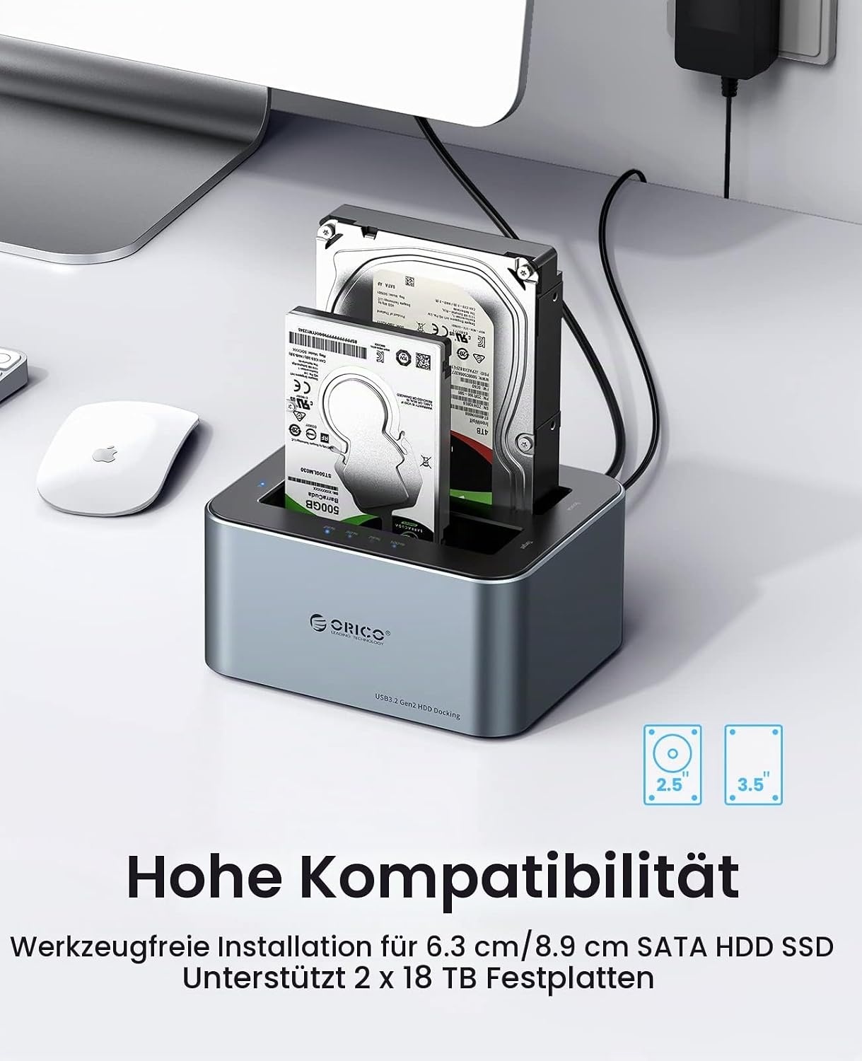 Dual Festplatten-Dockingstation bis zu 36 TB - USB 3.0 - bis zu 34% reduziert