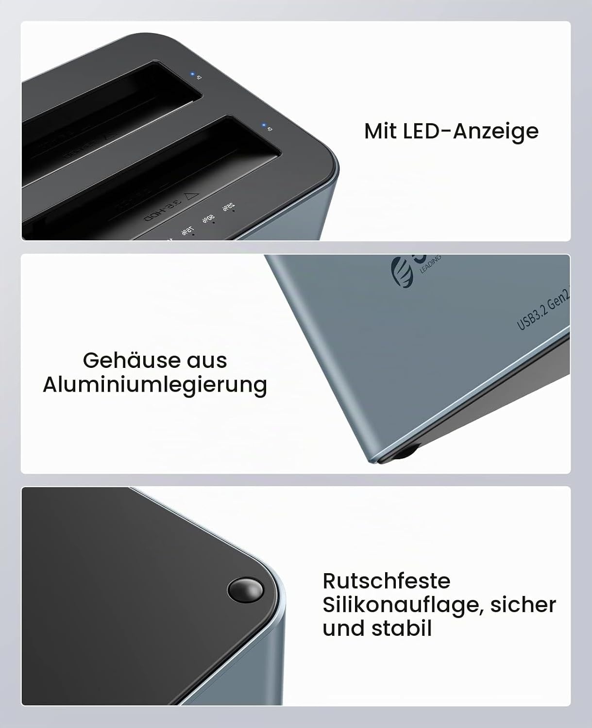 Dual Festplatten-Dockingstation bis zu 36 TB - USB 3.0 - bis zu 34% reduziert
