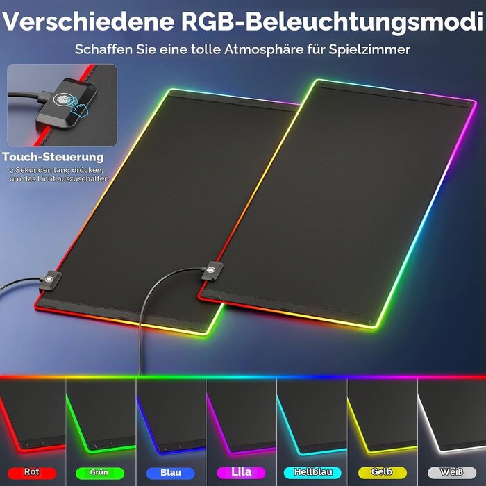 RGB Gaming-Schreibtischunterlage mit Wireless Charger - bis zu 33% sparen
