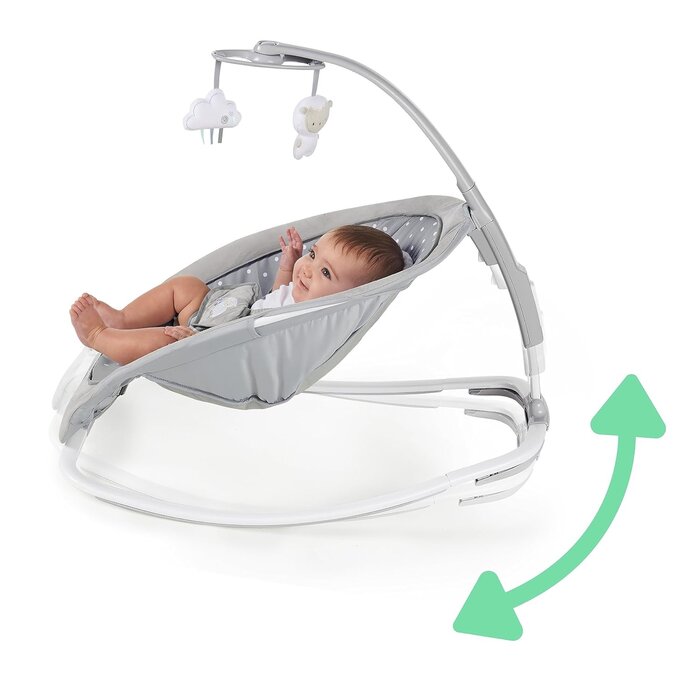 2-in-1 Babywippe & Kleinkindsitz - Grau - Klappbar - bis zu 34% sparen