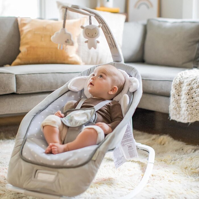 2-in-1 Babywippe & Kleinkindsitz - Grau - Klappbar - bis zu 34% sparen