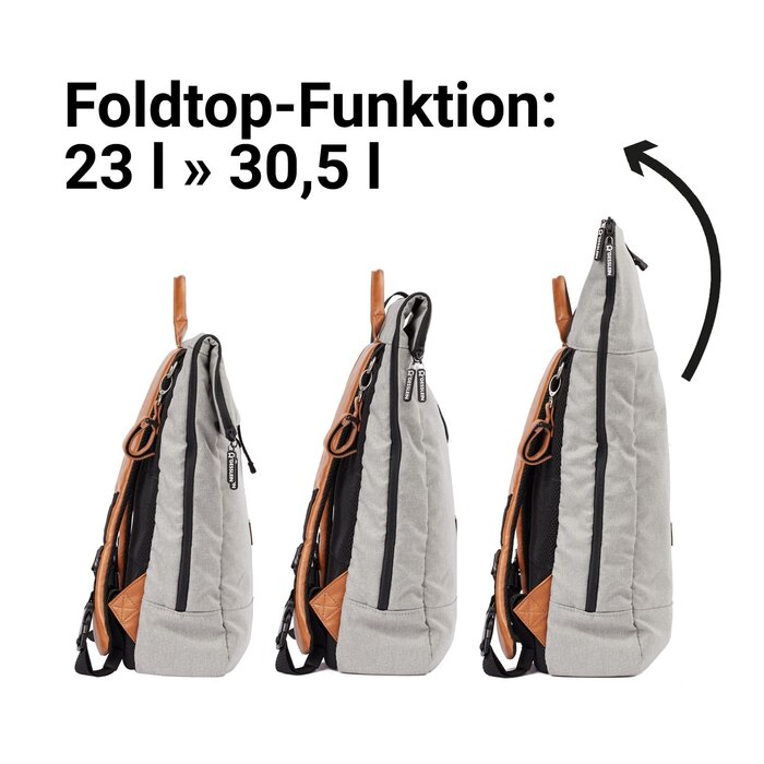 Wickelrucksack mit 30,5L Volumen, erweiterbar - Anthrazit - bis zu 34% Rabatt