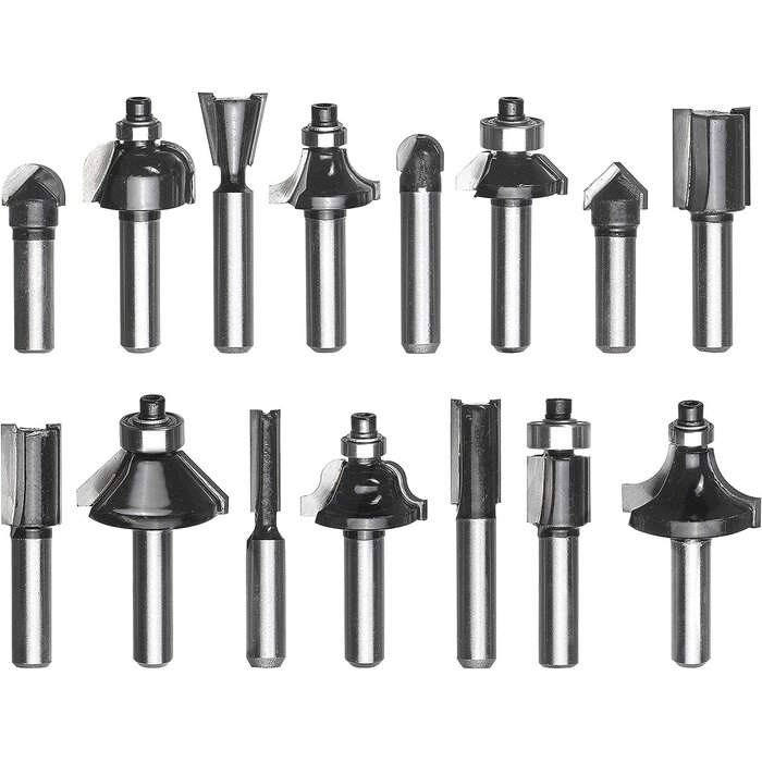 15-teiliges Oberfräser-Set 8 mm Schaft im Holzkoffer - bis zu 32 % reduziert