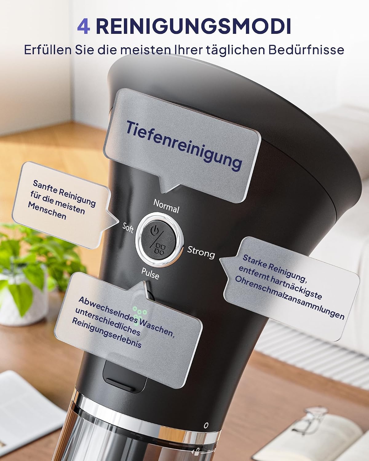 Elektrischer Ohrenreiniger - IPX7 wasserdicht - 4 Druckstufen - bis zu 33% Rabatt