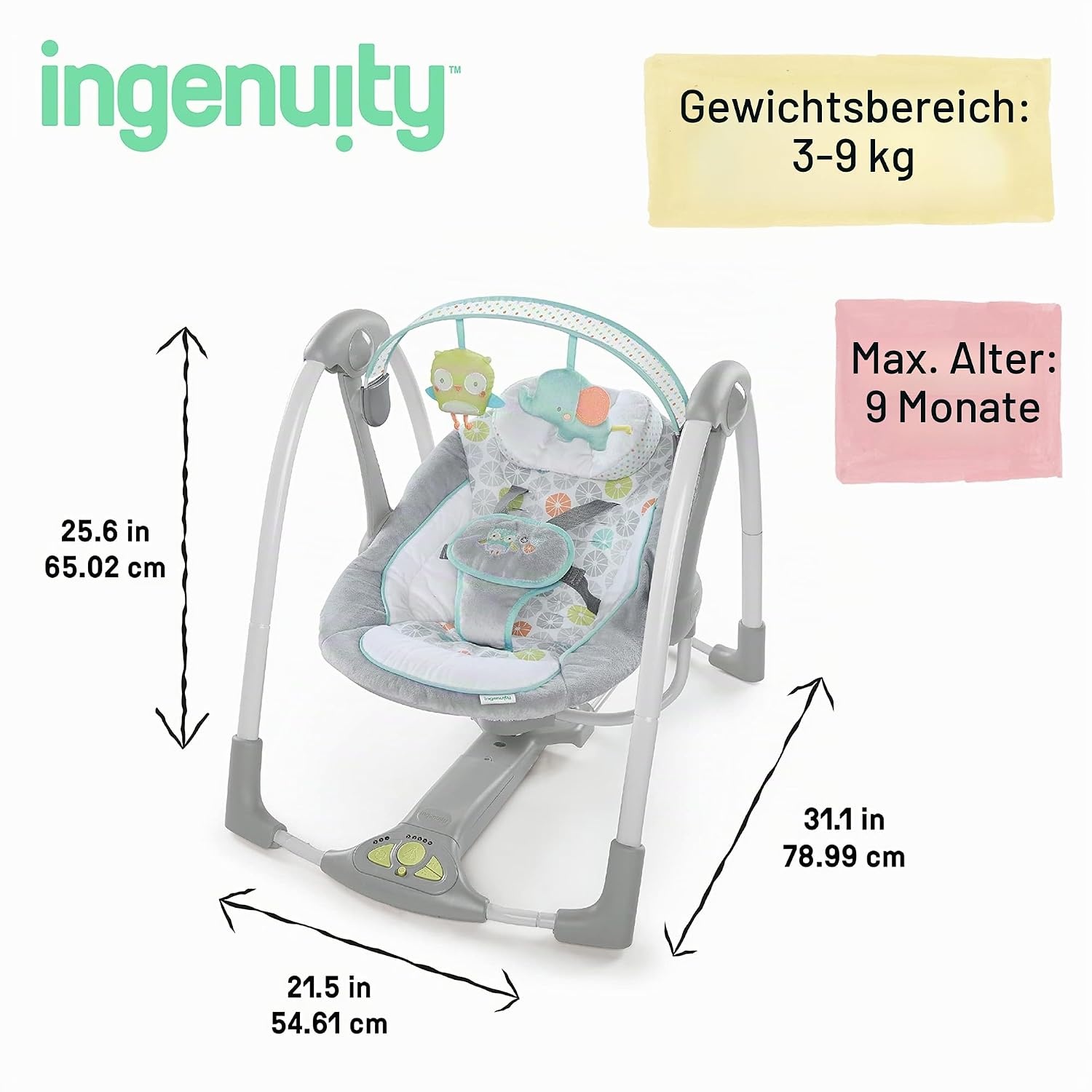 Tragbare Babyschaukel für 0-9 Monate - bis zu 34% günstiger