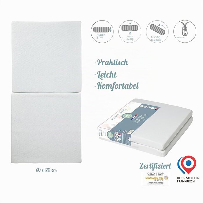 Faltbare Babymatratze 60x120cm für Reisen - Jetzt bis zu 30% Rabatt