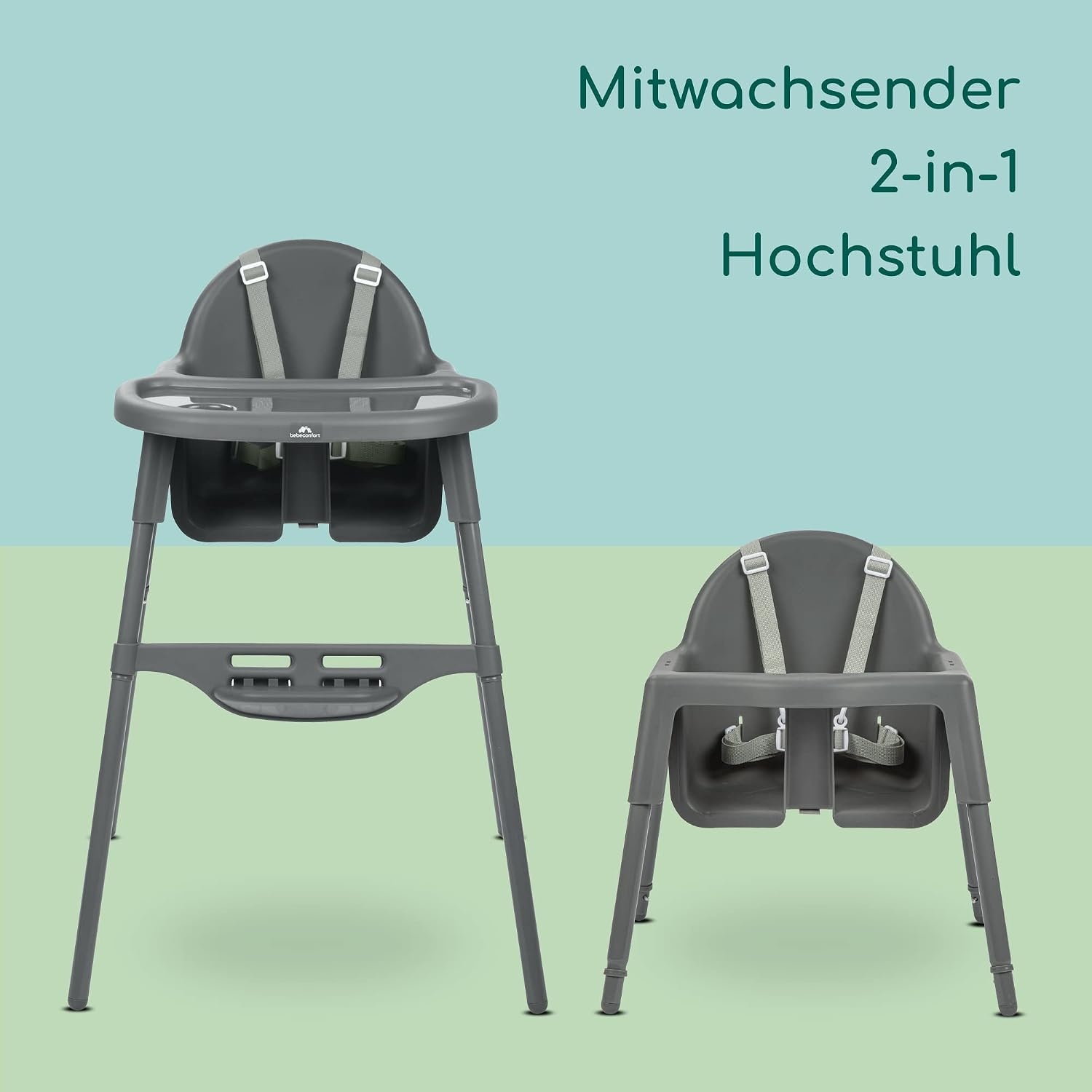 2-in-1 Kinderhochstuhl - höhenverstellbar - bis zu 33 % Rabatt sparen