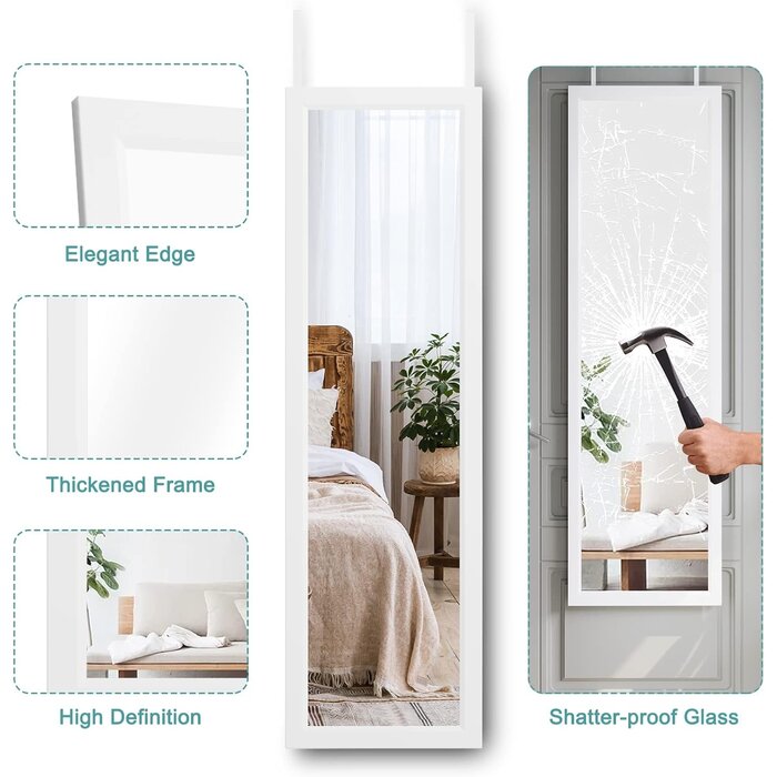 Vielseitiger Ganzkörperspiegel 33 x 119 cm Weiß - Bis zu 33% Rabatt