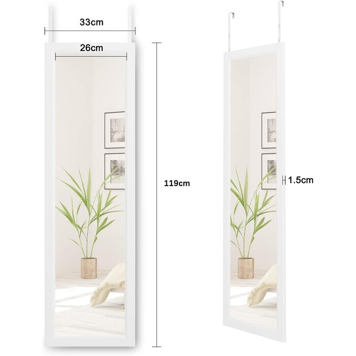Vielseitiger Ganzkörperspiegel 33 x 119 cm Weiß - Bis zu 33% Rabatt