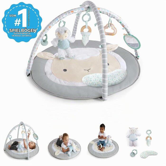 Baby-Spieldecke mit Spielbogen - Grau - bis zu 33% Rabatt
