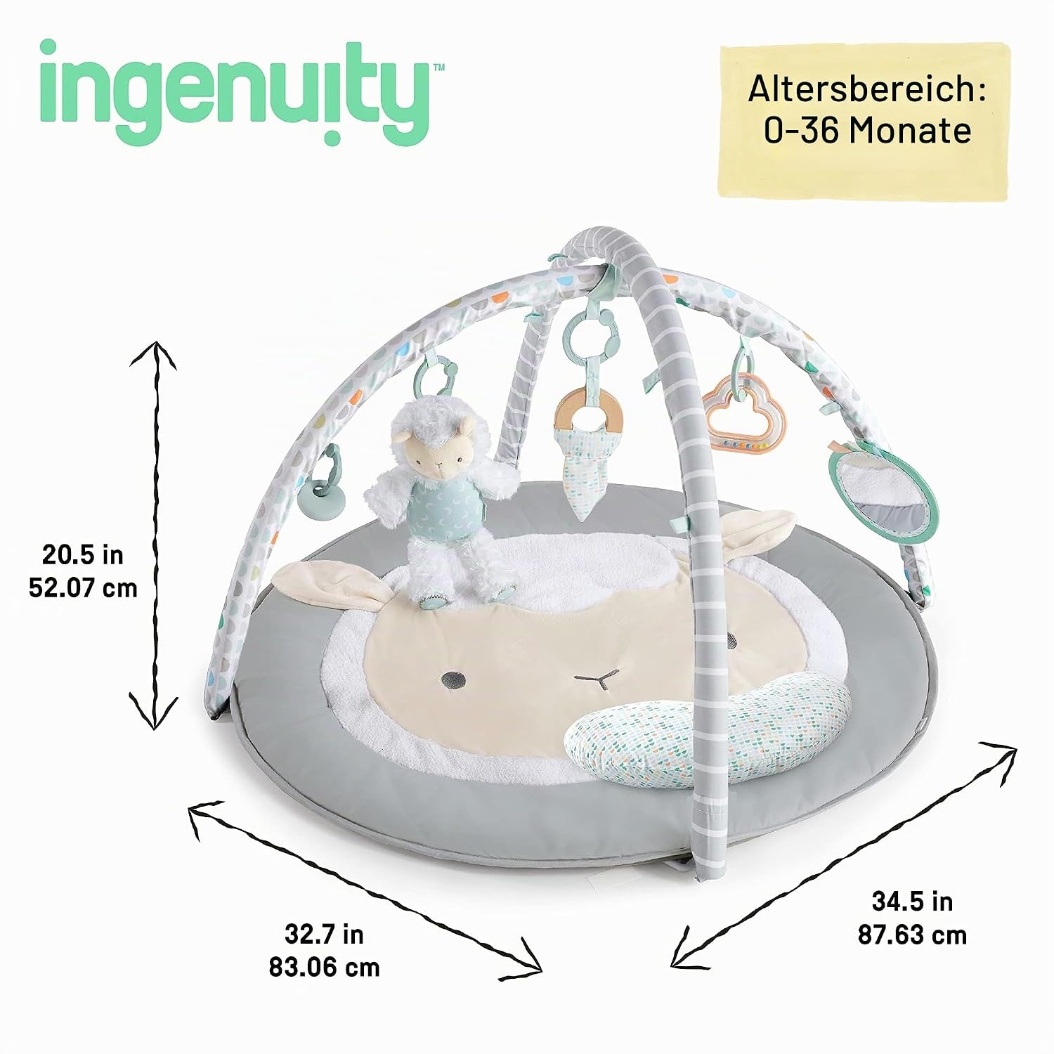 Baby-Spieldecke mit Spielbogen - Grau - bis zu 33% Rabatt