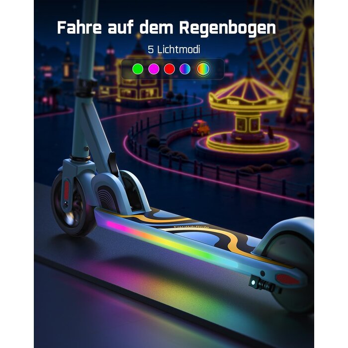 Elektrischer Kinder-Scooter, 3 Modi, klappbar, blau - jetzt bis zu 35% sparen