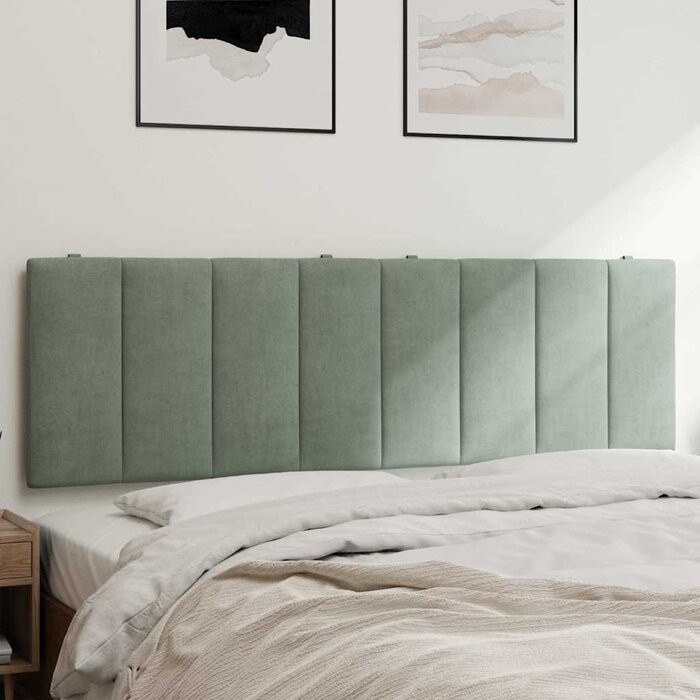 Vidaxl Hanko Bett-Kopfteil Kissen Samt Hellgrau 160 cm - bis zu 44% Rabatt