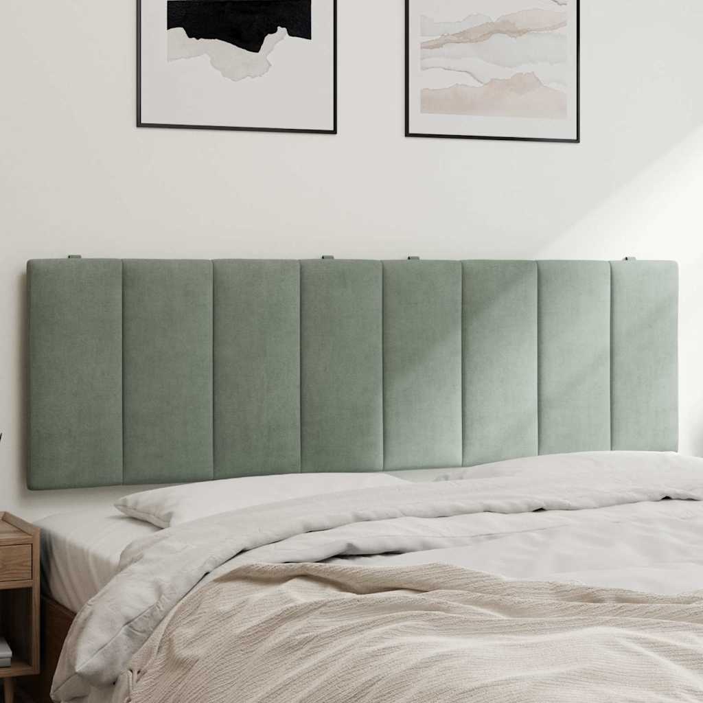 Vidaxl Hanko Bett-Kopfteil Kissen Samt Hellgrau 160 cm - bis zu 44% Rabatt