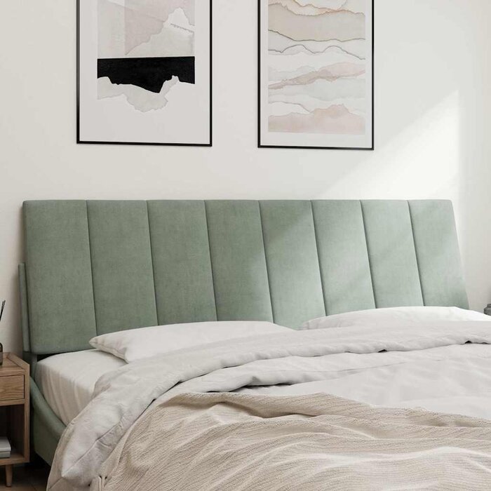 Vidaxl Hanko Bett-Kopfteil Kissen Samt Hellgrau 160 cm - bis zu 44% Rabatt