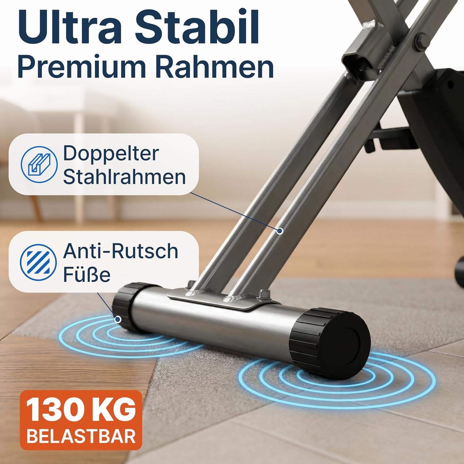 Klappbares Heimtrainer-Fahrrad mit 8 Widerstandsstufen - jetzt bis zu 35% sparen