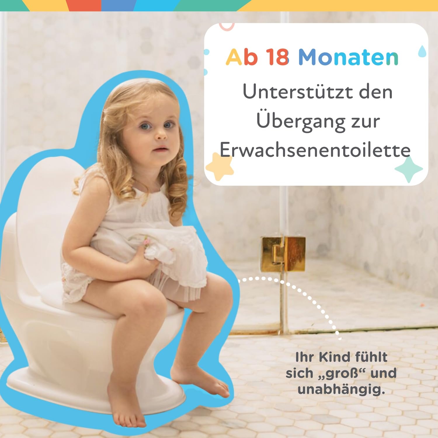 Realistisches Kindertöpfchen mit Spülgeräusch - Weiß - bis zu 33% sparen