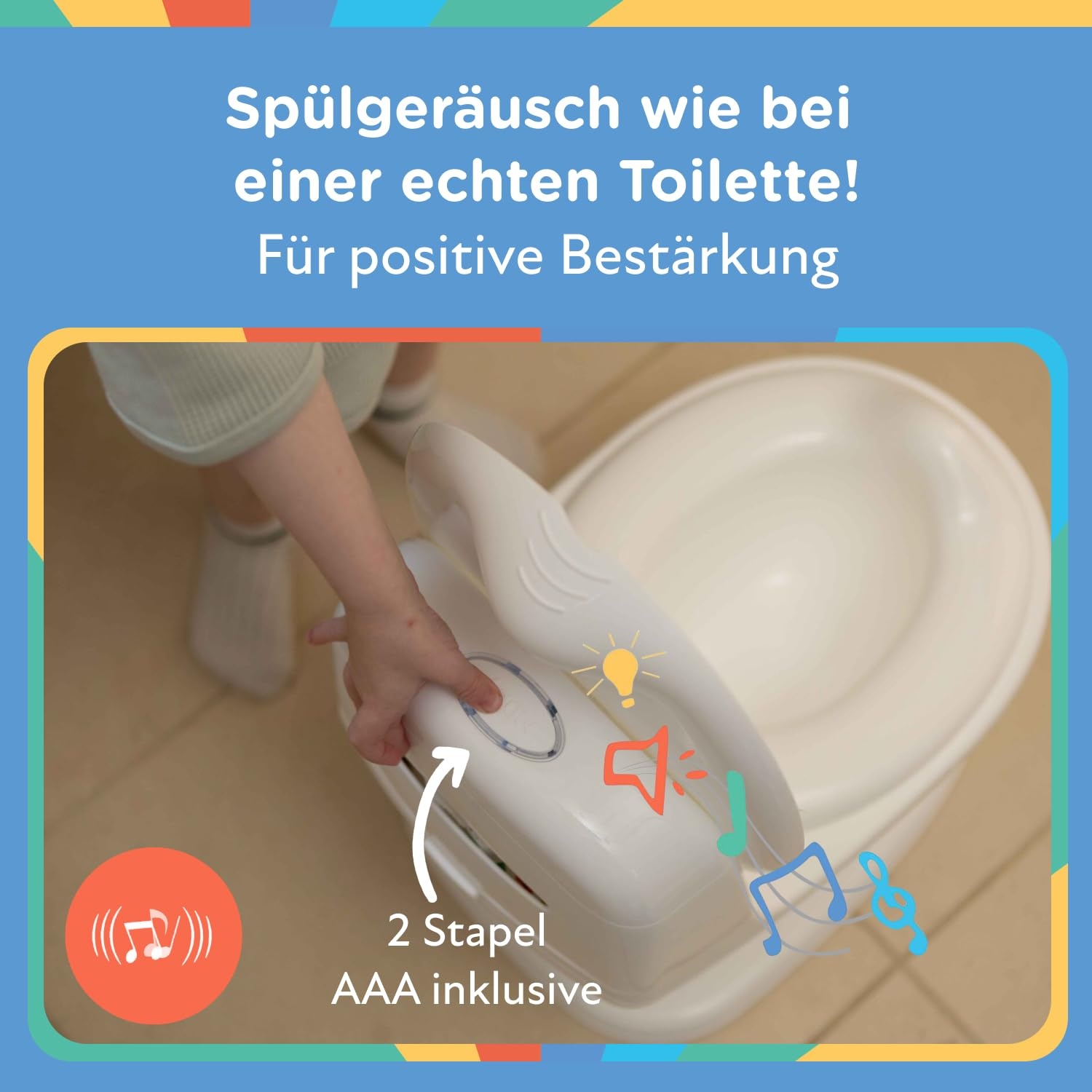 Realistisches Kindertöpfchen mit Spülgeräusch - Weiß - bis zu 33% sparen