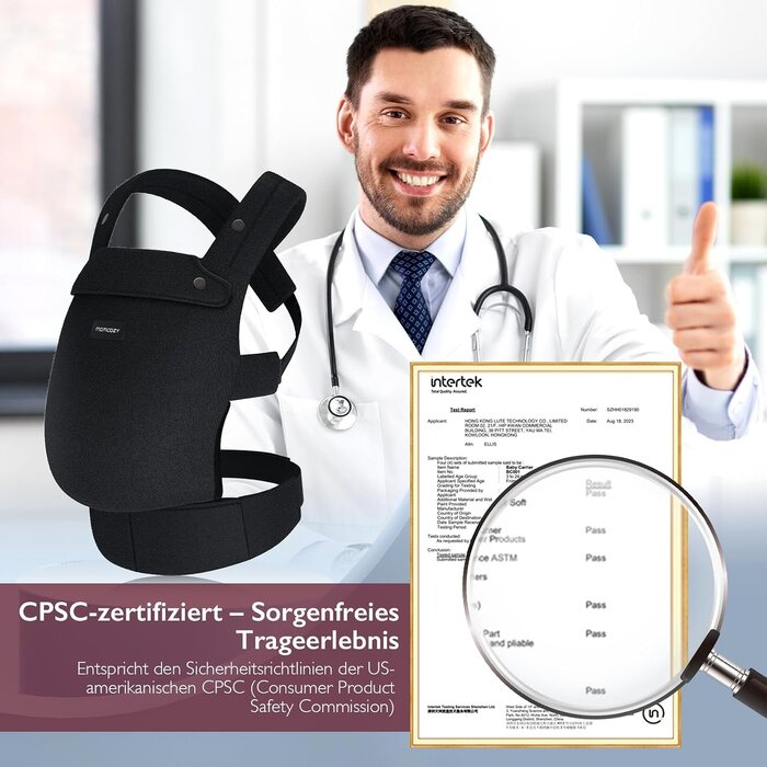 Ergonomische Babytrage Schwarz (3-20 kg) - Jetzt bis zu 33% sparen