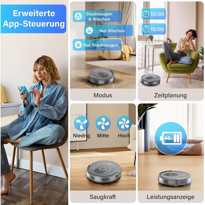 Saugroboter mit Wischfunktion - 4500 Pa - bis zu 35% Rabatt im Outlet