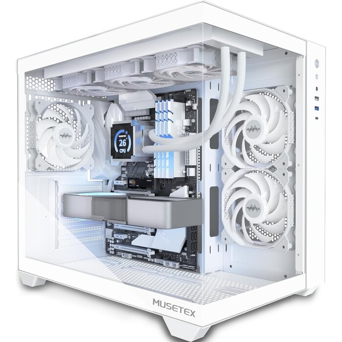 ATX PC-Gehäuse in Weiß - Back-Plug Unterstützung - Jetzt bis zu 29% sparen