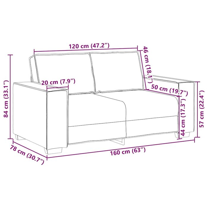 Vidaxl 2-Sitzer Sofa in Schwarz, 160 cm - Stilvoll & bis zu 34% günstiger