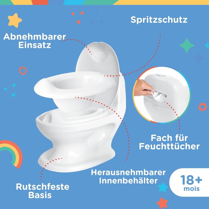 Kindertöpfchen mit Spülgeräusch - Weiß - Lerntöpfchen - Sparen Sie bis zu 33%