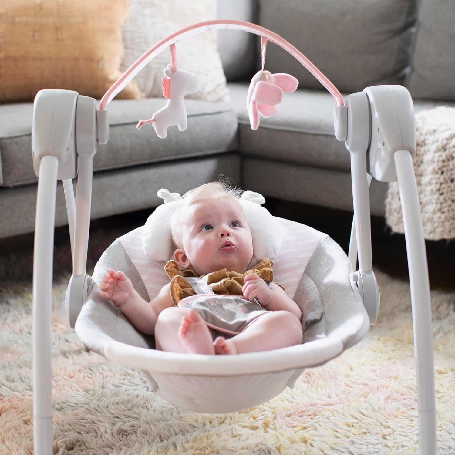 Babyschaukel mit Einhorn-Design, tragbar - bis zu 34% Rabatt