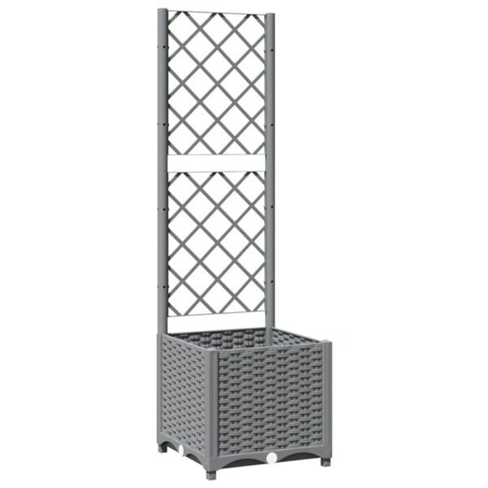 Pflanzkasten mit Rankgitter 40x40x136cm - Grau - Outlet bis zu 33% reduziert