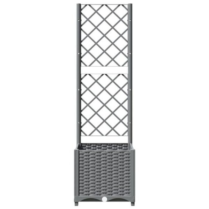 Pflanzkasten mit Rankgitter 40x40x136cm - Grau - Outlet bis zu 33% reduziert