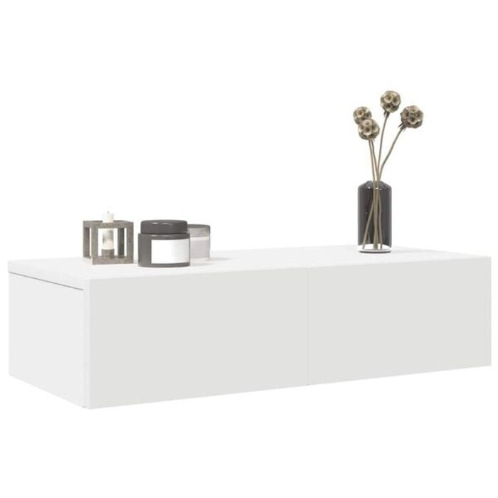 Wandregal mit Schubladen, Weiß, 60x26,5 cm - Outlet-Angebot: bis zu 33% sparen
