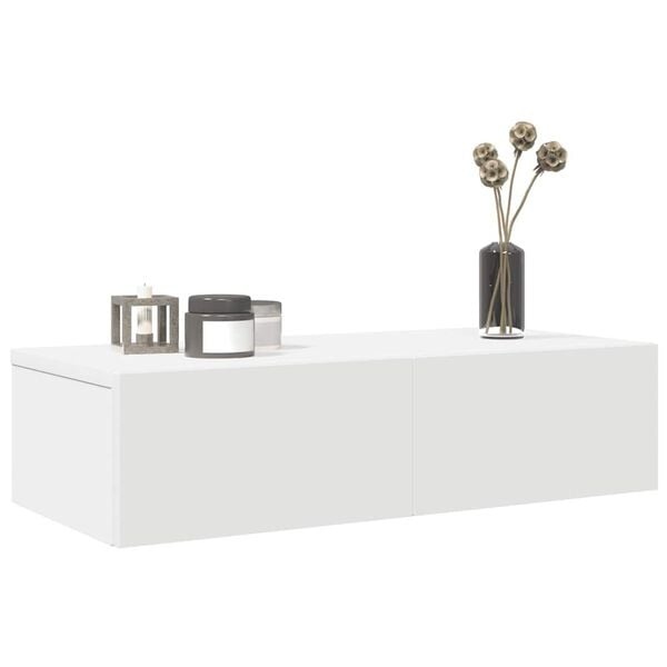 Wandregal mit Schubladen, Weiß, 60x26,5 cm - Outlet-Angebot: bis zu 33% sparen