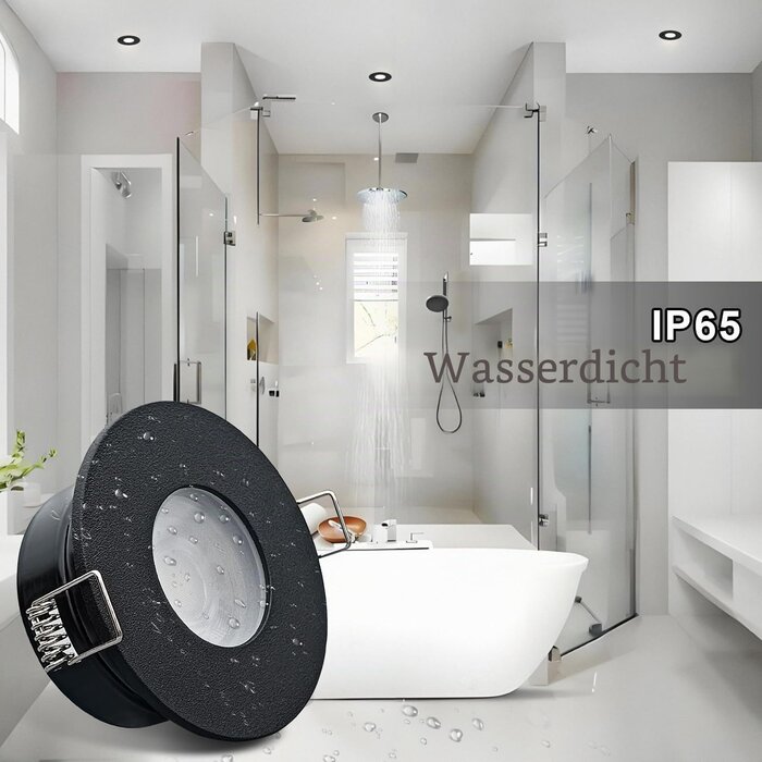 4er-Set LED-Einbaustrahler IP65 5W GU10 Schwarz - Outlet bis zu 32% reduziert
