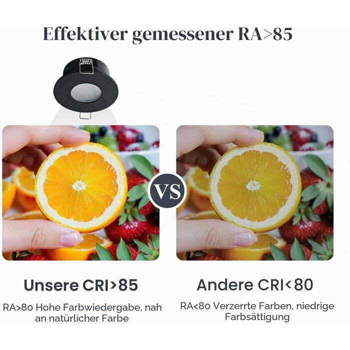 4er-Set LED-Einbaustrahler IP65 5W GU10 Schwarz - Outlet bis zu 32% reduziert