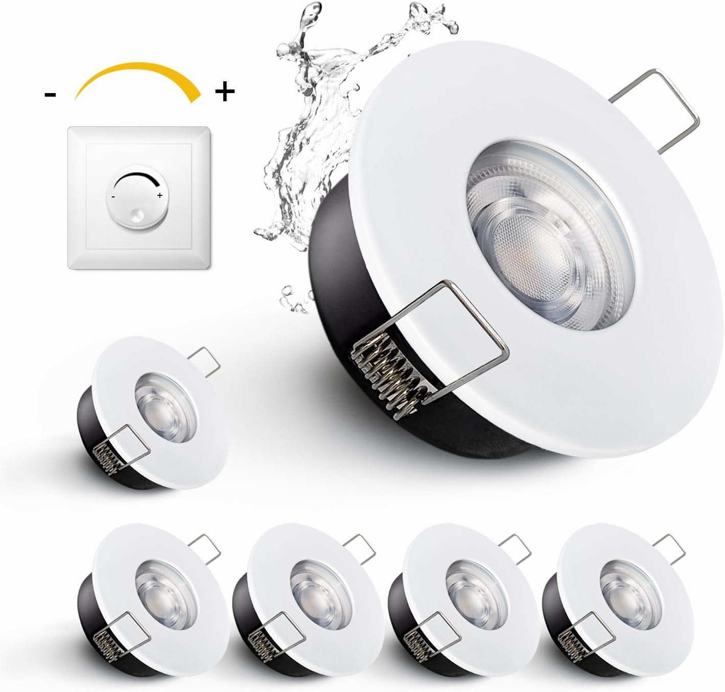 4er-Set LED-Einbaustrahler IP65 5W GU10 Schwarz - Outlet bis zu 32% reduziert